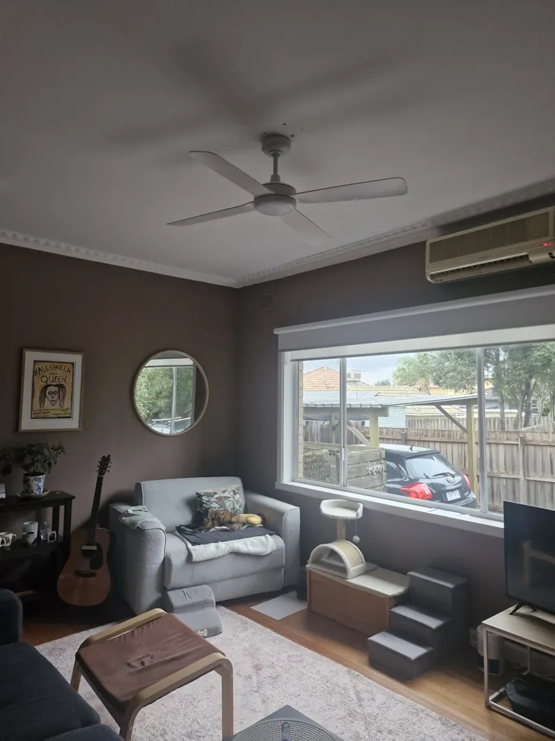 Ceiling fan installed in a family living room